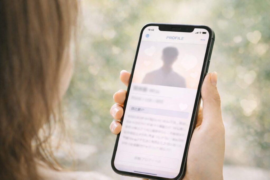 アプリをみる女性